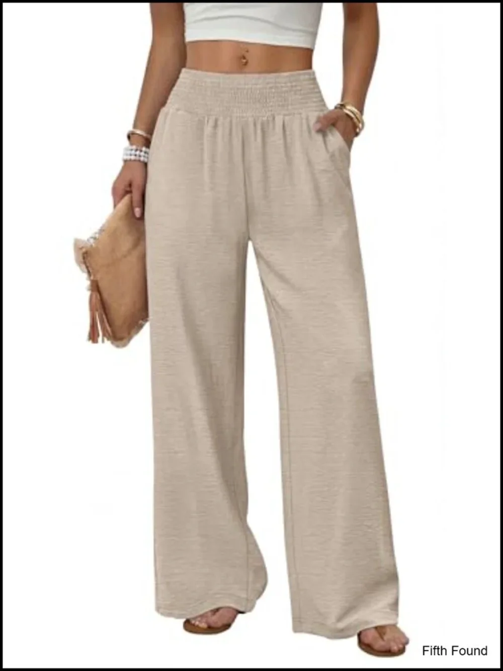 High Waist Wide Leg Trousers with Pockets Casual Lounge Palazzo Pants